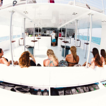 a group of people on a boat