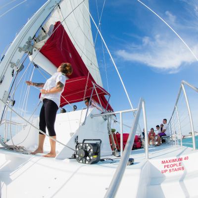 a group of people on a boat