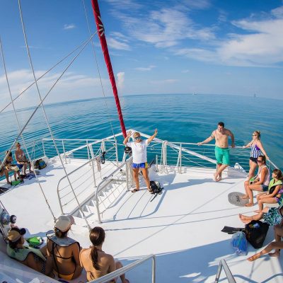 a group of people on a boat